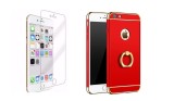 Cumpara ieftin Pachet husa Apple iPhone 7, MyStyle Elegance Luxury 3in1 Ring Red, folie de sticla gratis