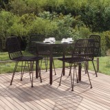 VidaXL Set mobilier de grădină, 5 piese, negru, poliratan
