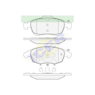 Set placute frana Icer 181852 punte fata Citroen Berlingo 2008-2018; C4 Grand Picasoo, C4 Picasso , C4 2009-; DS4; DS5; Peugeot 5008; Partner 2008-20 foto