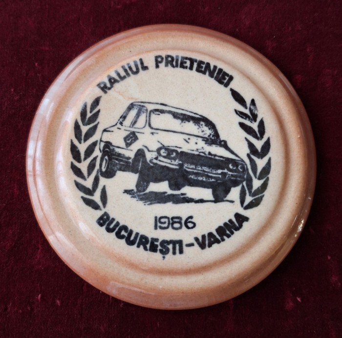 Raliul Prieteniei Romania &amp; Bulgaria medalie premiu anul 1986 autoturism DACIA