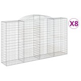 Cumpara ieftin Cosuri gabion arcuite 8 buc, 300x50x160/180 cm, fier galvanizat