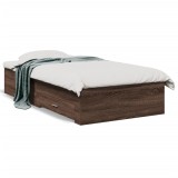 Cadru Pat cu Sertare Stejar Maro 75x190 cm Lemn Prelucrat. Pat dormitor, Depozitare