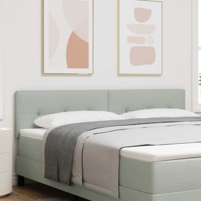 vidaXL Tăblie cap Pe perete cu headboard Gri deschis 180 cm Catifea 42007183 foto