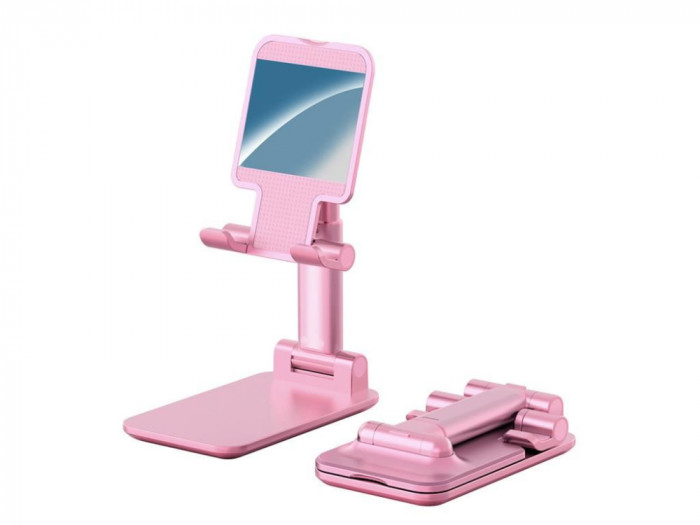 Suport reglabil de birou pentru telefon si tableta Choetech H88-PK-HW roz