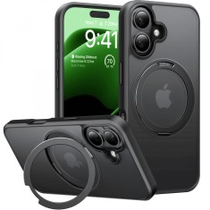 Husa iPhone 16 Plus Torras Ostand Pro MagSafe Series, negru foto