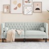 VidaXL Canapea Chesterfield cu pernuțe/2 locuri, gri deschis, catifea 372683