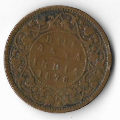 Moneda half anna 1876 - India, cotatii ridicate!!!