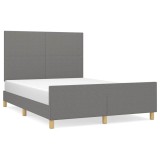 Cumpara ieftin Cadru de pat fara saltea, gri inchis, 140x200 cm, textil