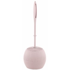 Perie WC cu suport, din plastic, Y142, roz