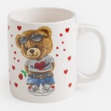 Cana Ceramică cu Model Ursuleț, 125 ml, Albă, CMCLASS