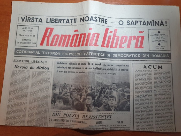 romania libera 30 decembrie 1989-articole si foto revolutia romana