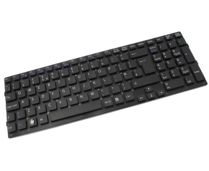 Tastatura Sony Neagra MP 09L23US 886 layout UK fara rama enter mare, VAIO VPCEB layout UK fara rama enter mare