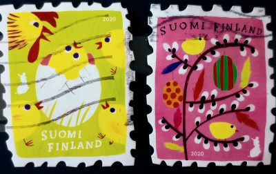 Finlanda 2020 Sfintele Paște,oua, serie 2v stampilata foto