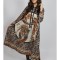 ROCHIE MAXI CU MANECA LUNGA ASIMETRICA LEOPARD PRINT TIVOLI TALIE UNICA Multicolora