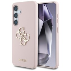 Husa pentru samsung galaxy s25 - guess silicone 4g big metal logo - pink foto