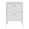 Comodă Dalby, 2 sertare, oțel, alb 40x40x59,5 cm