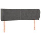 Cumpara ieftin Tablie de pat cu aripioare gri inchis 147x23x78/88 cm catifea