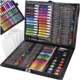 Set Pictura si Desen 168 Piese , Servieta Neagra din Plastic, 39x33x3.5 cm