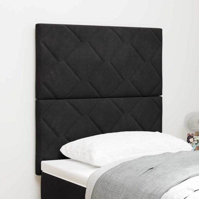 vidaXL Tăblie LED, design negru din catifea, 80 cm