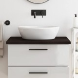 vidaXL Blat de baie, maro &icirc;nchis, 80x50x(2-4) cm, lemn masiv tratat