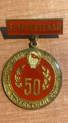 UTC SEMICENTENAR/ INSIGNA VECHE DE COLECTIE/1922-1972 foto