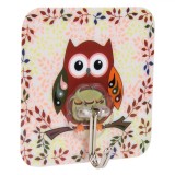 Cuier Autoadeziv Plastic, Bufniță, 7.6x7.6cm, Capacitate Greutate 2.5kg, Multicolor