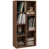 HOMCOM Bibliotecă cu 7 Suporturi Diferite, 50x24x106 cm, Maro Rustic | Aosom Romania