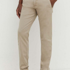 Marc O'Polo pantaloni barbati, culoarea albastru marin, cu fason chinos