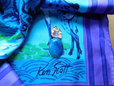 Designer Ken Scott, esarfa noua, originala, matase naturala , pandant cadou foto
