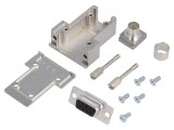 D-Sub 9-PIN Mufă Mamă Lipire pe Cablu Neagră Kit Complet