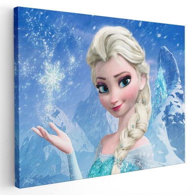 Tablou afis Elsa Frozen desene animate 2155 Tablou canvas pe panza CU RAMA 20x30 cm foto