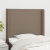 VidaXL Tăblie de pat cu aripioare gri taupe 93x16x118/128 cm textil 3119286