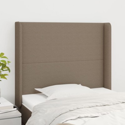 Gossi tablie de pat cu aripioare gri taupe 93x16x118/128 cm textil foto