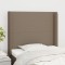 vidaXL Tăblie de pat cu aripioare gri taupe 93x16x118/128 cm textil 3119286