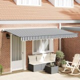 vidaXL Cortina Retractabilă Antracit, Alb 400 x 200 cm