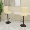 VidaXL Scaune de bar, 2 buc., crem, material textil