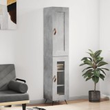 vidaXL Dulap &icirc;nalt, gri beton, 34,5x34x180 cm, lemn prelucrat