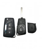 Carcasa Cheie Briceag Toyota, 3 Butoane, Cu suport baterie pe carcasa, lamela VA2T AutoProtect KeyCars, Oem