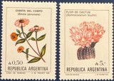 Argentina 1986-1988 Flora Authtonă Flori de Cactuși și C&acirc;mp Pereche A0,50 &amp; A5 Neștampilată - A301