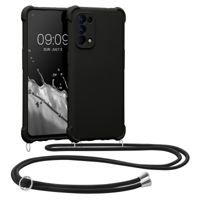 Bumper kwmobile pentru OPPO Find X3 Lite, Silicon, Negru, 58584.01 foto