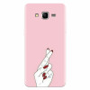 Husa silicon pentru Samsung Grand Prime, Pink Finger Cross