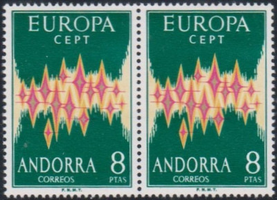 EUROPA CEPT 1972 &amp;ndash; Andorra spaniola - pereche foto