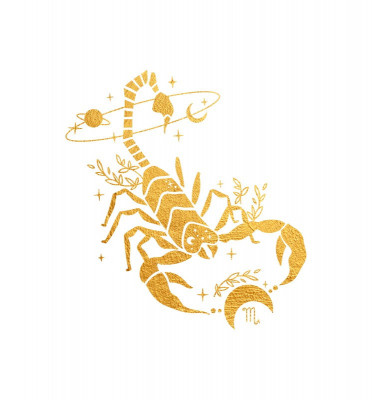 Sticker decorativ Zodiac, Auriu, 59 cm, 5458ST foto