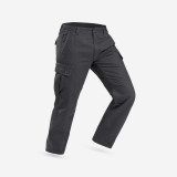 Pantalon Trekking călătorie TRAVEL100 Warm Gri Bărbați, Forclaz