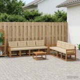 Cumpara ieftin Set de canapele de exterior 9 buc. 8-Locuri Natural si Bej