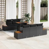 vidaXL Set de canapele pentru grădină 7 pcs Negru Rattan poli 3358767