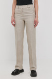 Cumpara ieftin MICHAEL Michael Kors pantaloni din in femei, culoarea bej, lat, high waist