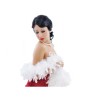 Esarfa boa alb, 180 cm, 40g, Godan