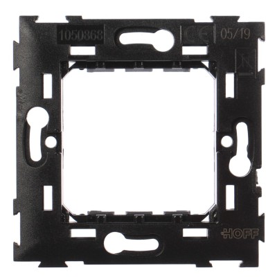 Suport Hoff, 2 module, neagra, 73 x 73 x 15 mm, pentru rama priza / intrerupator foto