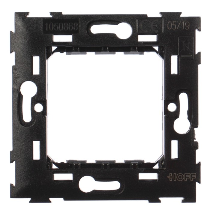 Suport Hoff, 2 module, neagra, 73 x 73 x 15 mm, pentru rama priza / intrerupator